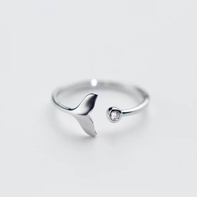 Sterling Silver Whale Tail Ring (5603626090664)