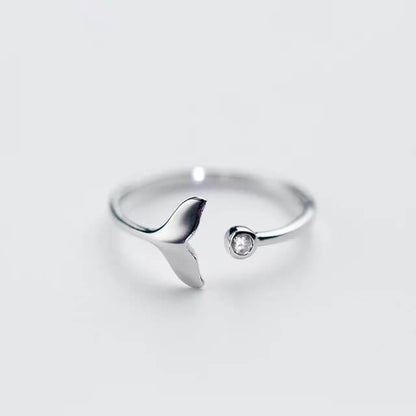 Sterling Silver Whale Tail Ring (5603626090664)